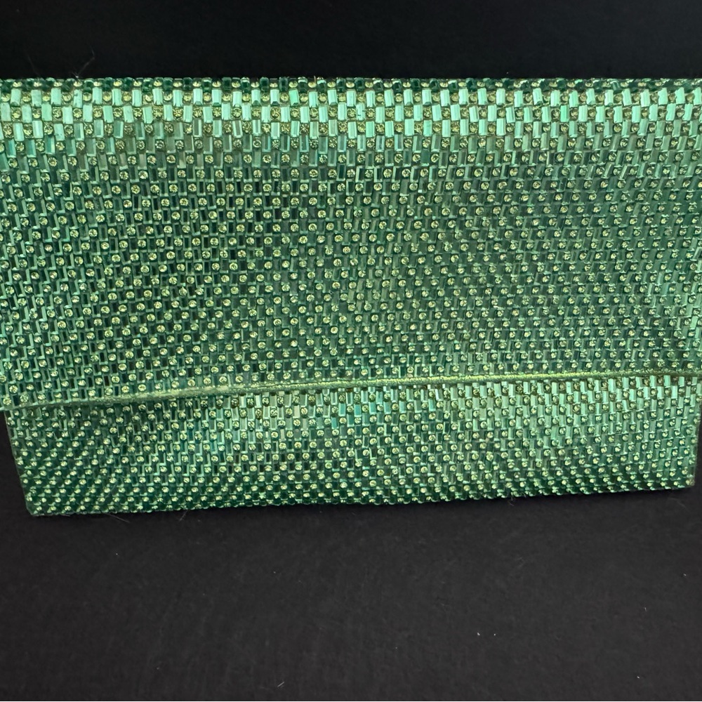 Green Rhinestone Clutch Bag